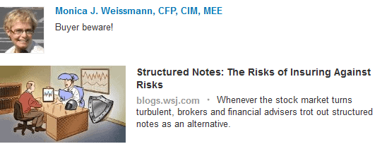 Monica Weissmann, Financial Advisor sharing content from WSJ blog