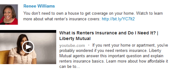 Renee Williams, Insurance Agent > Liberty Mutual’s Youtube channel