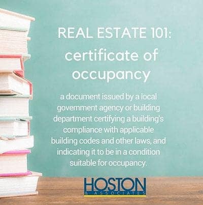 certificate of occupancy